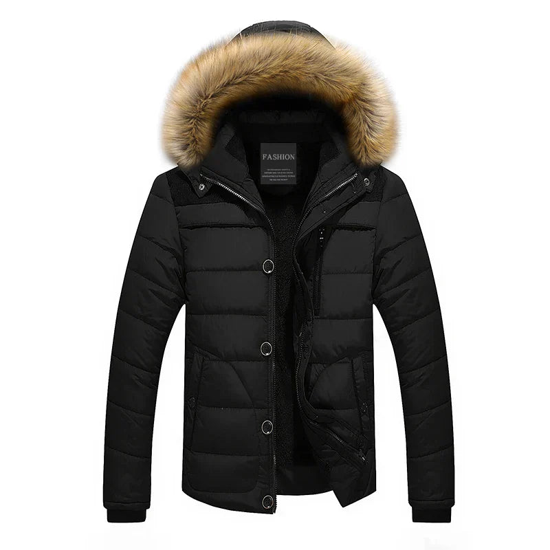 Elmeric - Winterparka mit Fellkragen und Kapuze für Herren