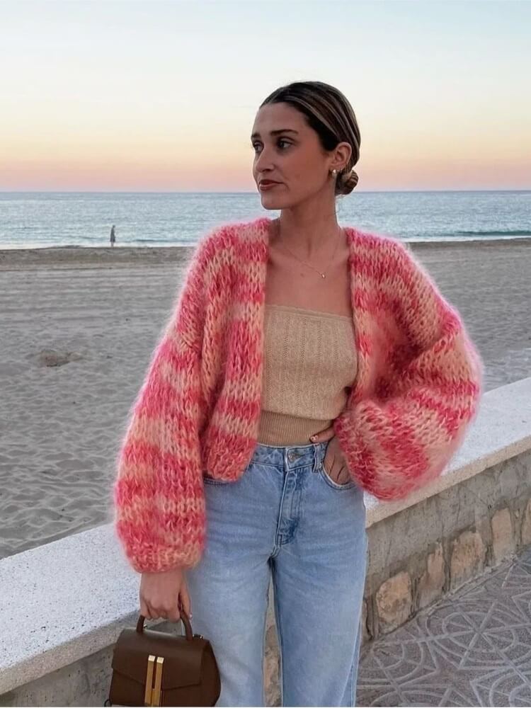 Lillymoda | Braylee - gestrickter mehrfarbiger Winterpullover