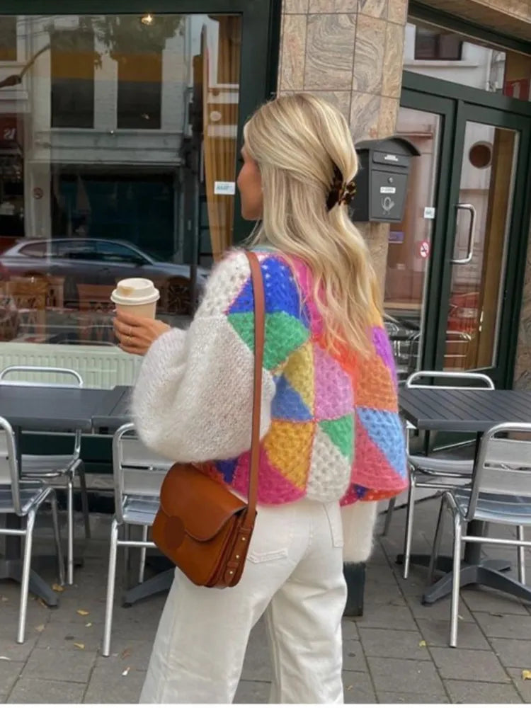 Dagny - Gestreifter offener Pullover