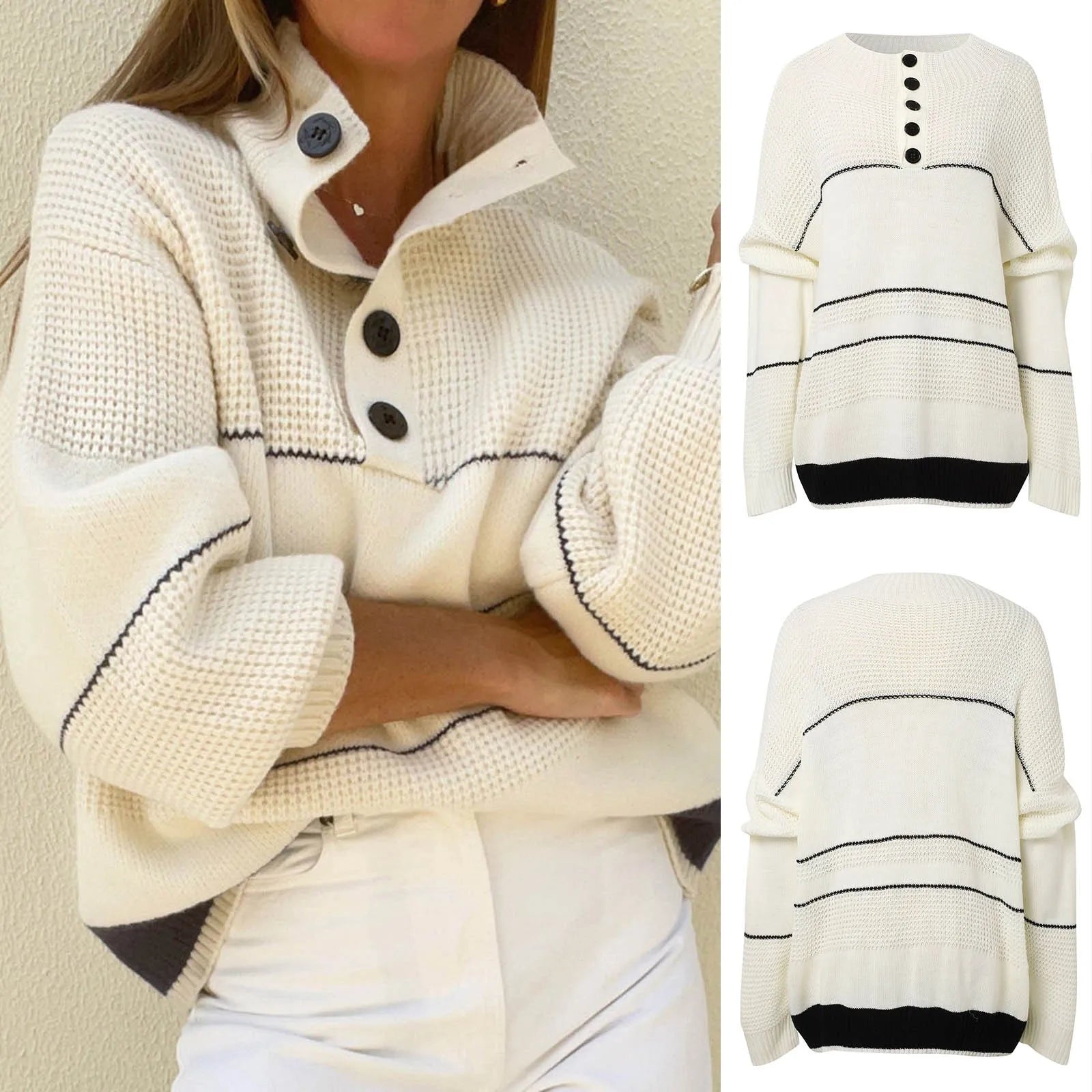 Lillymoda | Joyce - Rollkragenpullover warm gestrickt