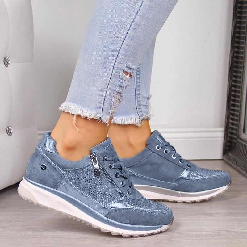 Lillymoda | Betsy - lässige Schnürschuhe mit Reißverschluss