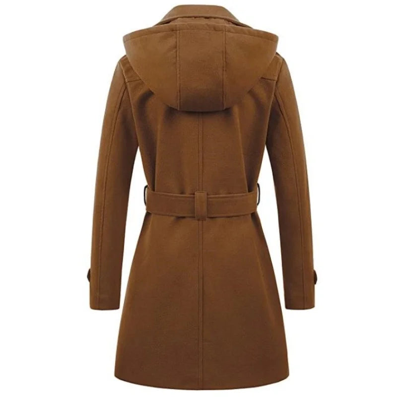 Desire Mantel | Eleganter, halblanger Wintermantel mit Kapuze für Damen
