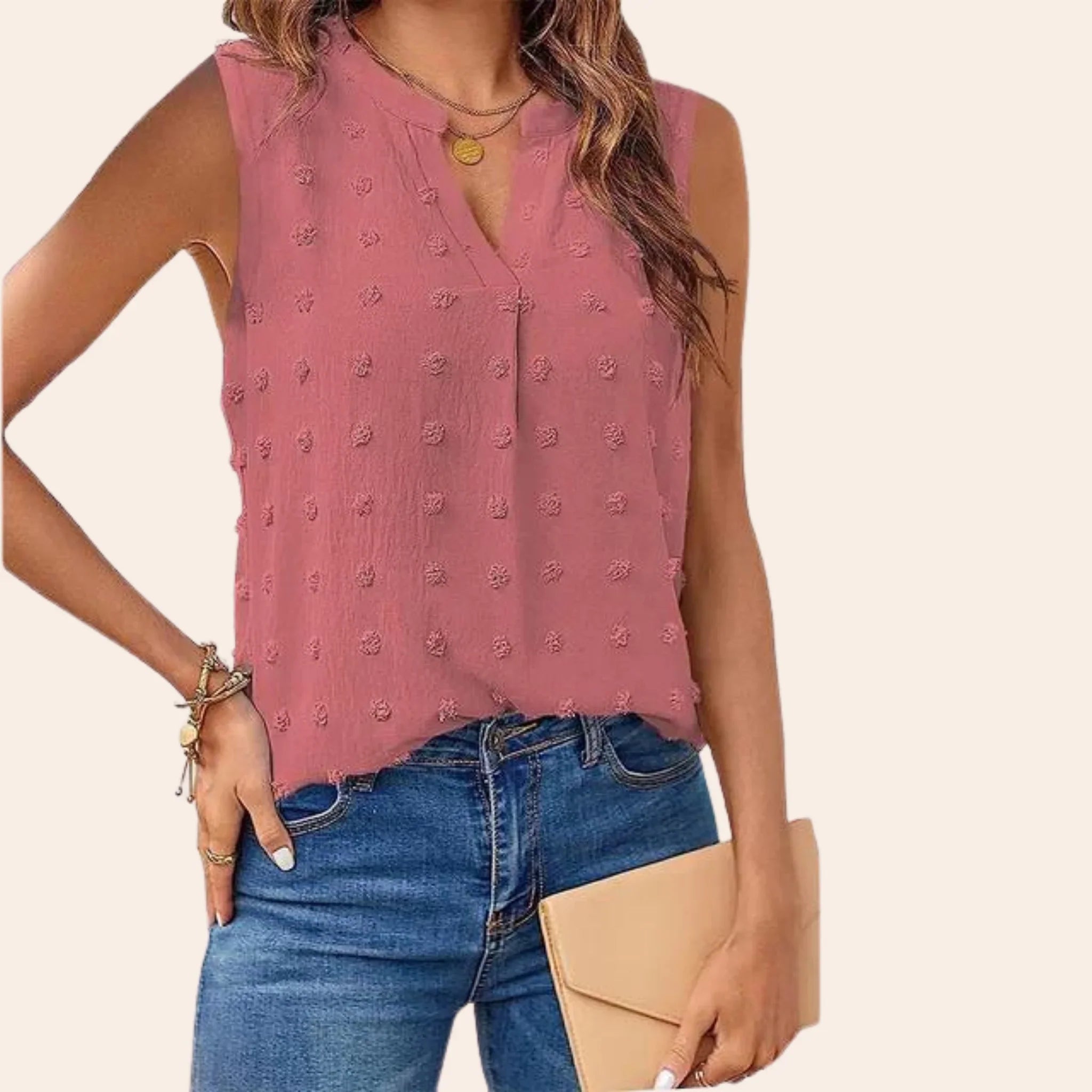 Schulterbluse mit V-Ausschnitt