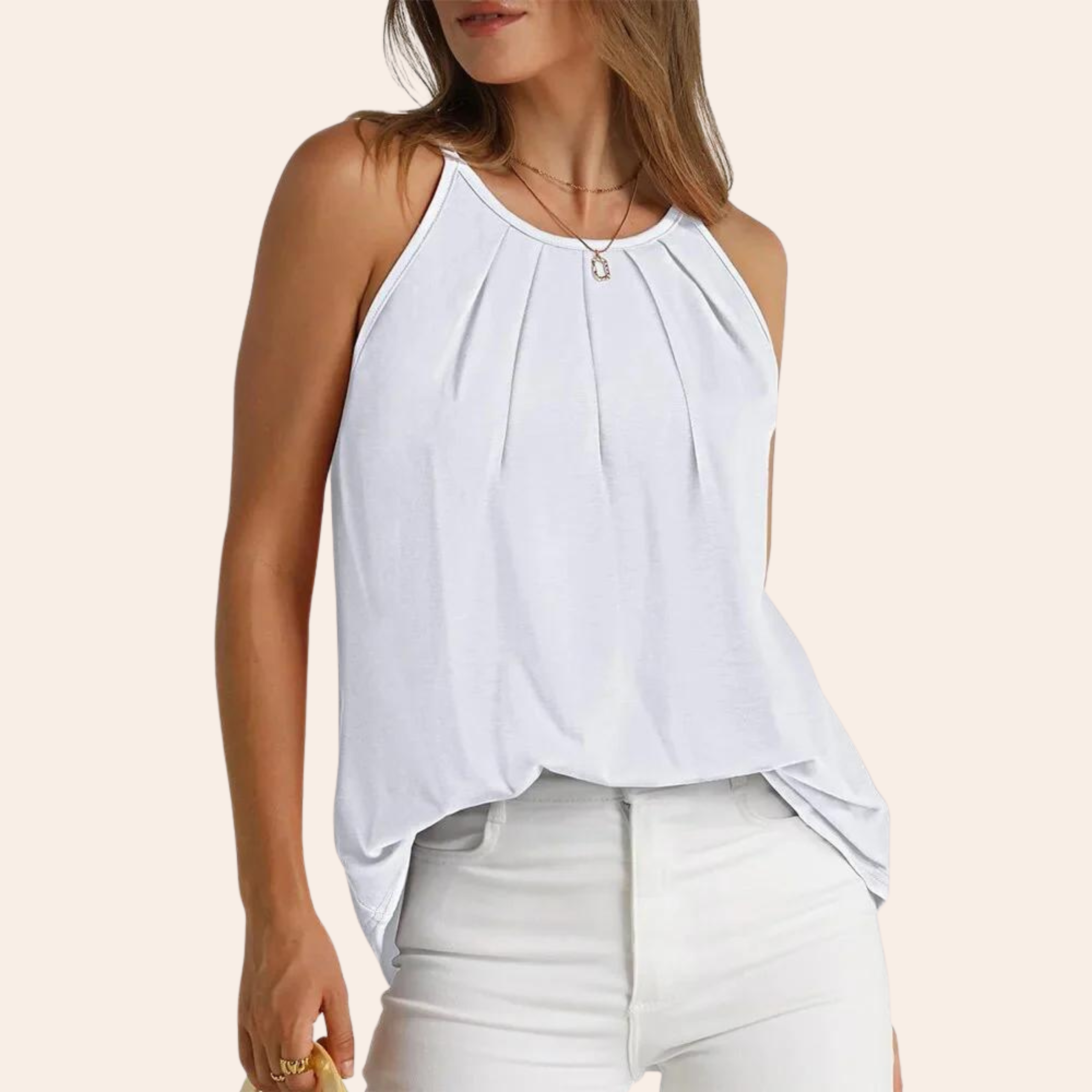Ärmelloses Sommerbluse | Festliche Bluse für Frauen