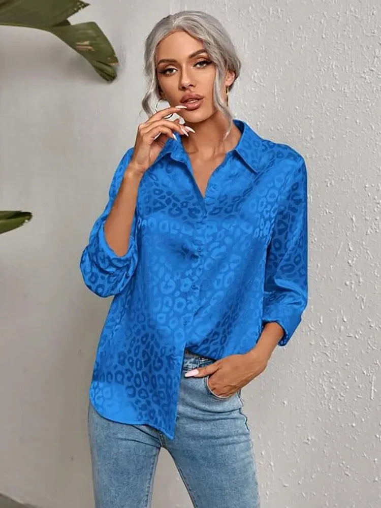 Lillymoda | Jessica - Luxus Leopard Hemd zum Knöpfen