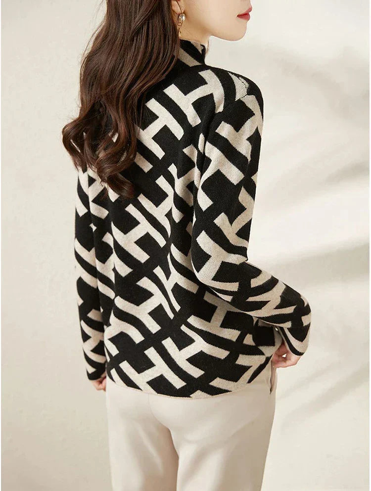 Whitny - Wunderschöner geometrischer Pullover