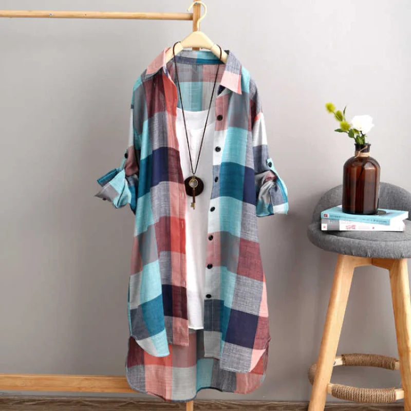 Vanna - Elegante Karierte Bluse für Damen
