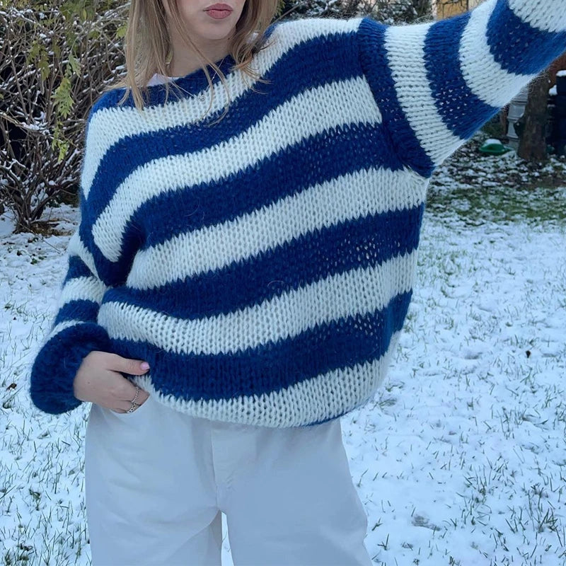Lillymoda | Elissa - Gestreifter lockerer schicker Pullover