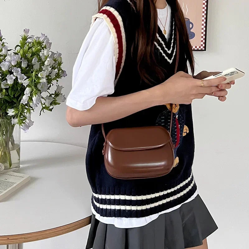 Mini PU-Leder Umhängetasche für Damen – 2024 Schultertasche mit Klappverschluss - Omara