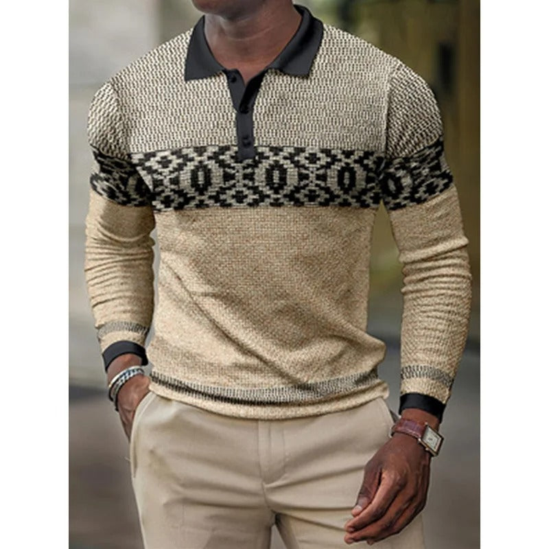 Kjell - Langarm-Polo-Shirt für Herren