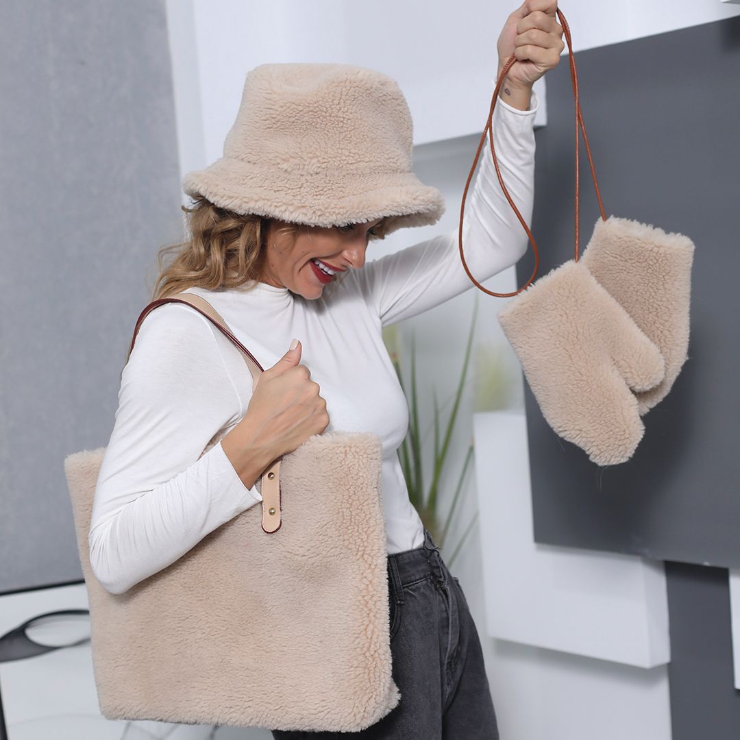 Handschuhe | Warme Teddybär-Handschuhe aus Schafwolle für Frauen, modisch und bequem
