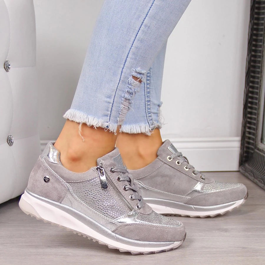Lillymoda | Betsy - lässige Schnürschuhe mit Reißverschluss