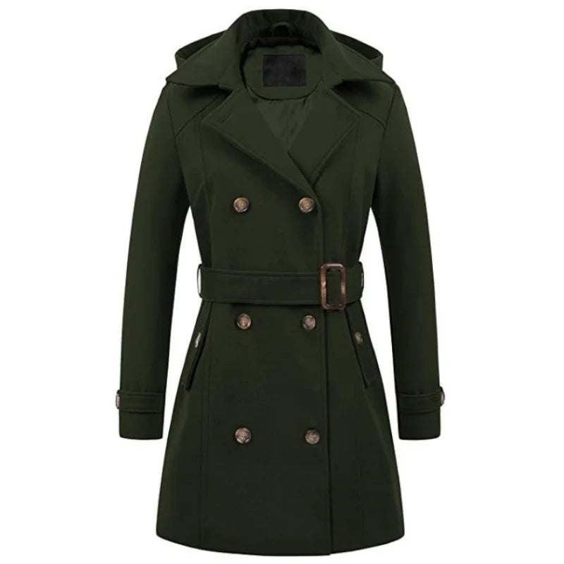 Desire Mantel | Eleganter, halblanger Wintermantel mit Kapuze für Damen