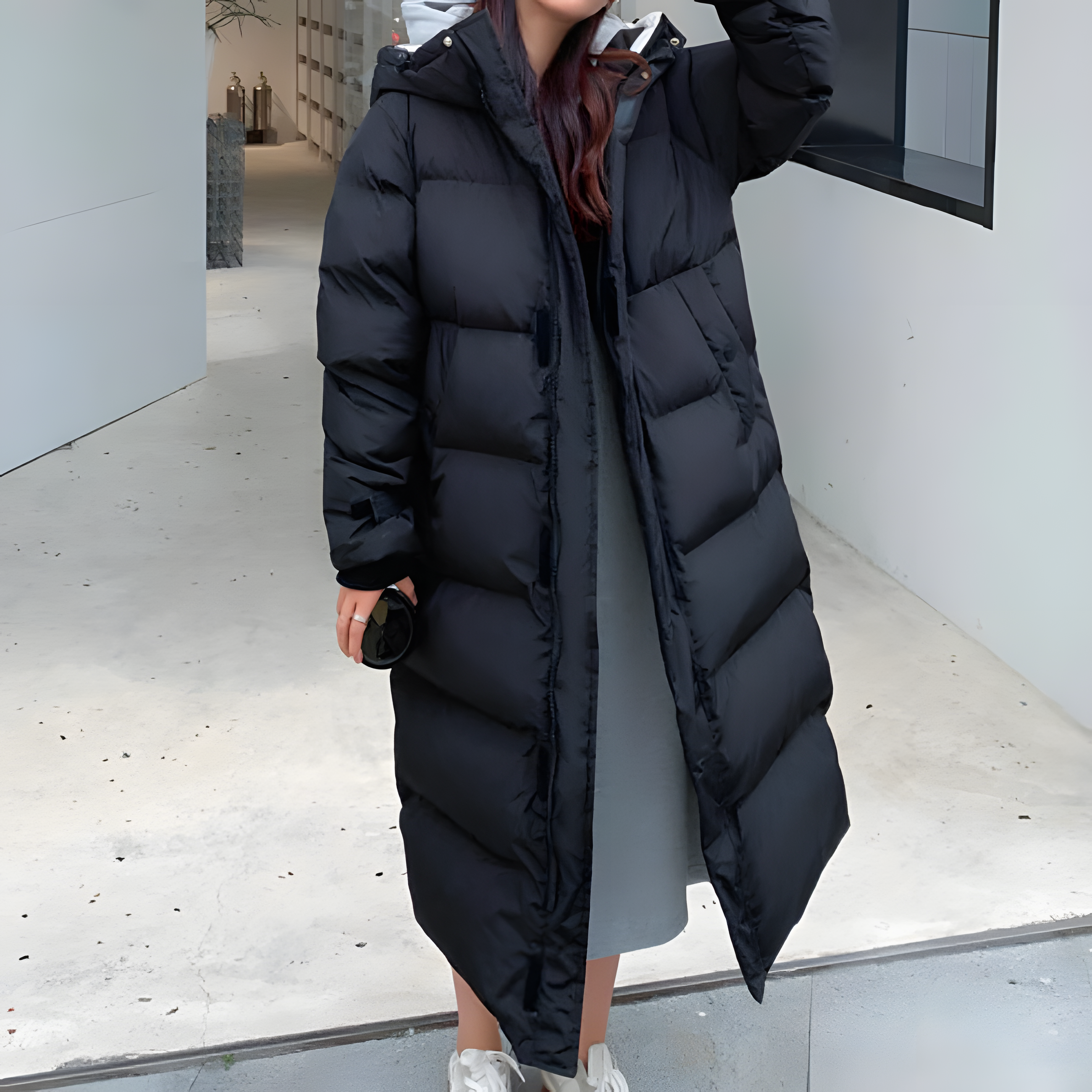 Isabel - Winddichte lange Daunenjacke