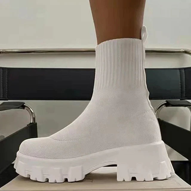 Phyllida - Gestrickte Knöchelstiefeletten mit Trendiger Sohle