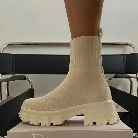 Phyllida - Gestrickte Knöchelstiefeletten mit Trendiger Sohle