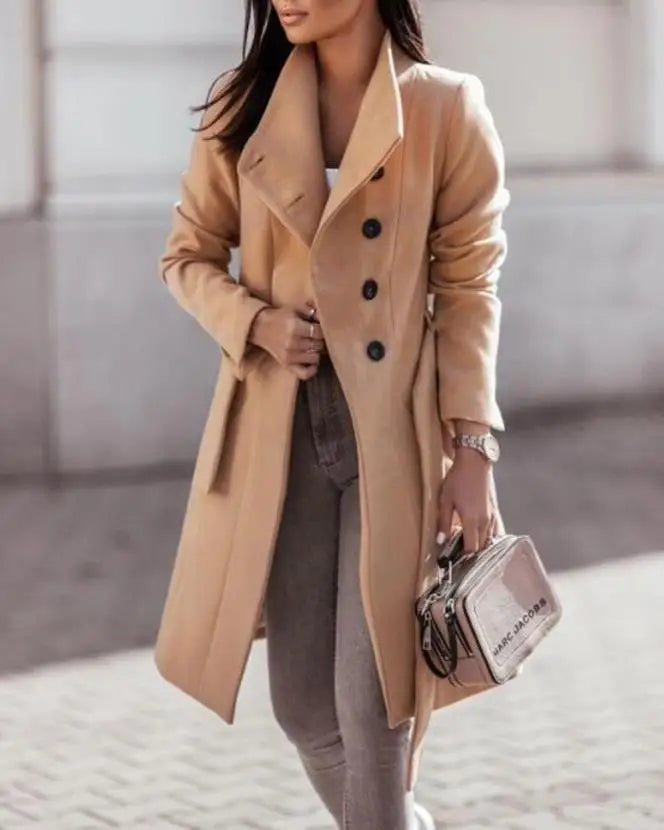 Lillymoda | Jessie - modische lange Jacke mit Knöpfen