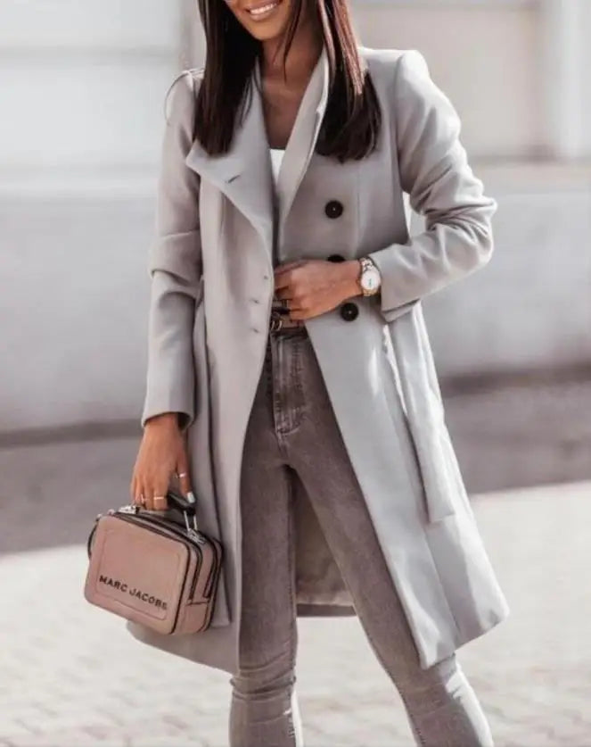 Lillymoda | Jessie - modische lange Jacke mit Knöpfen