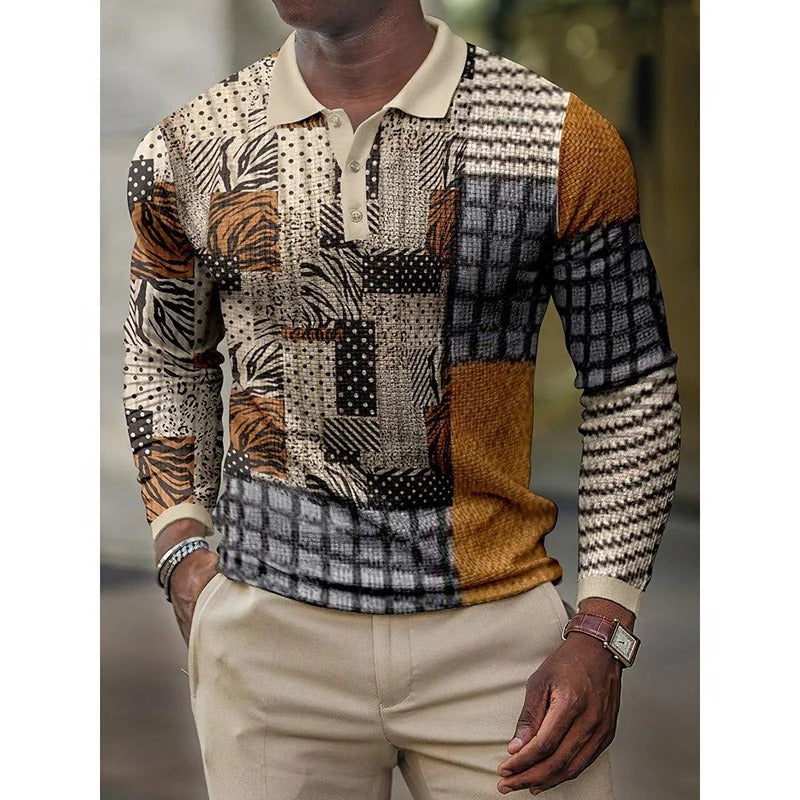 Kjell - Langarm-Polo-Shirt für Herren
