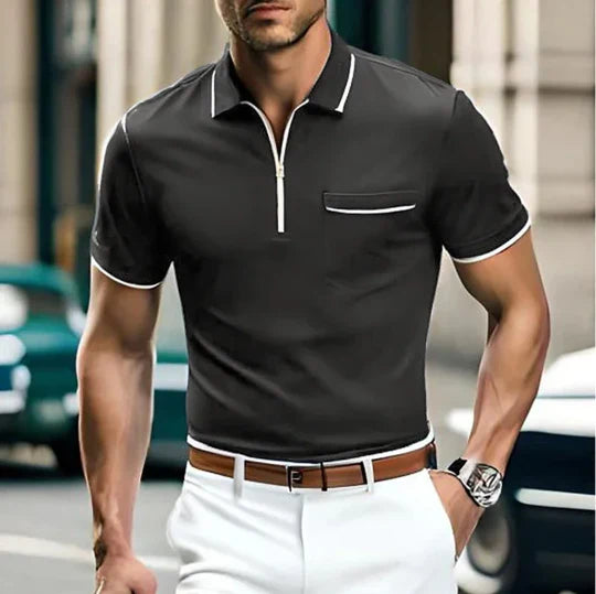 Ferdinando - Herren- Poloshirt mit Reißverschluss