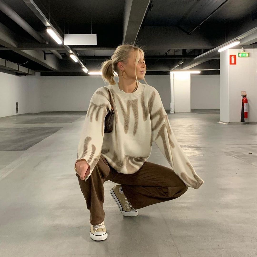 Quiane - Wellenlinien Strickpullover