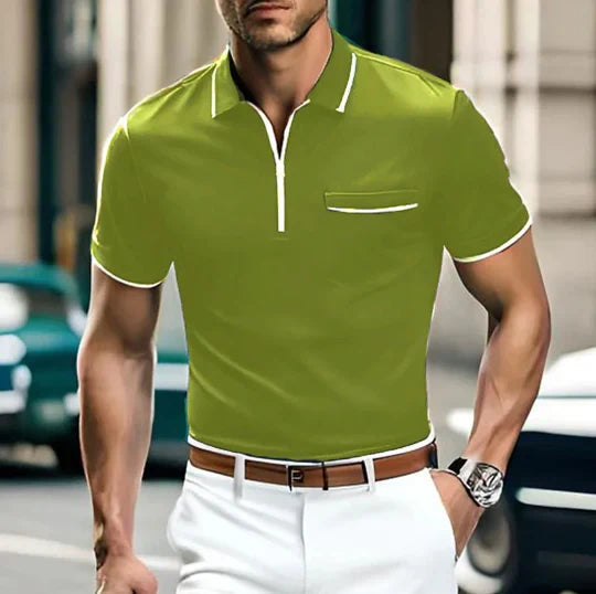 Ferdinando - Herren- Poloshirt mit Reißverschluss