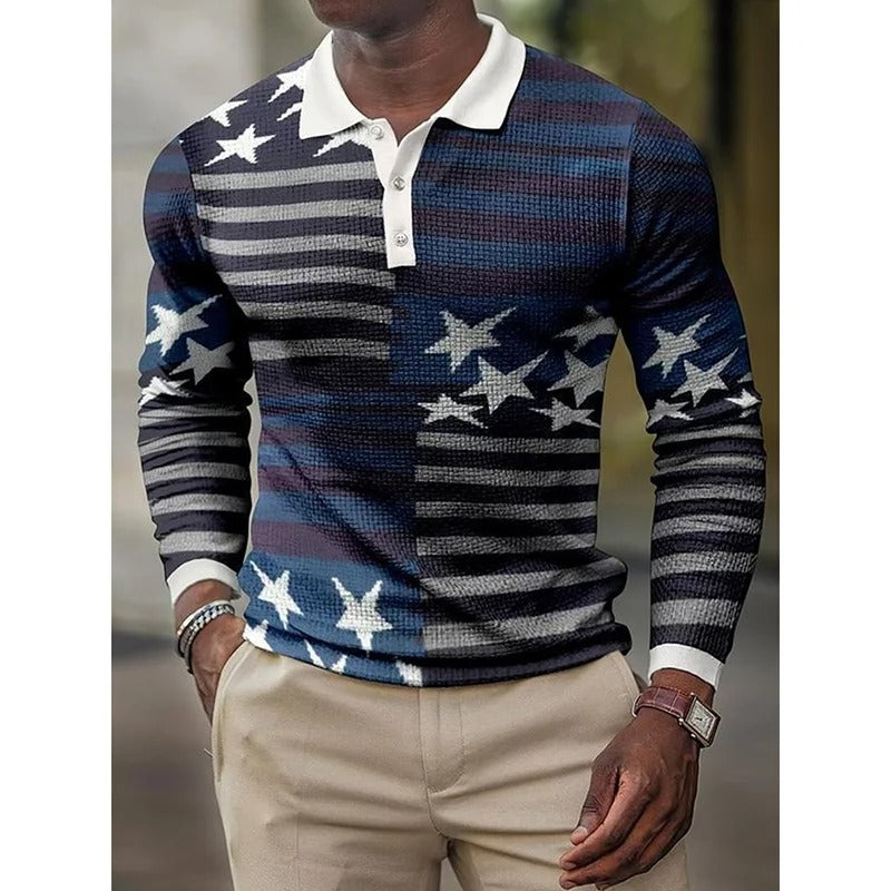 Kjell - Langarm-Polo-Shirt für Herren