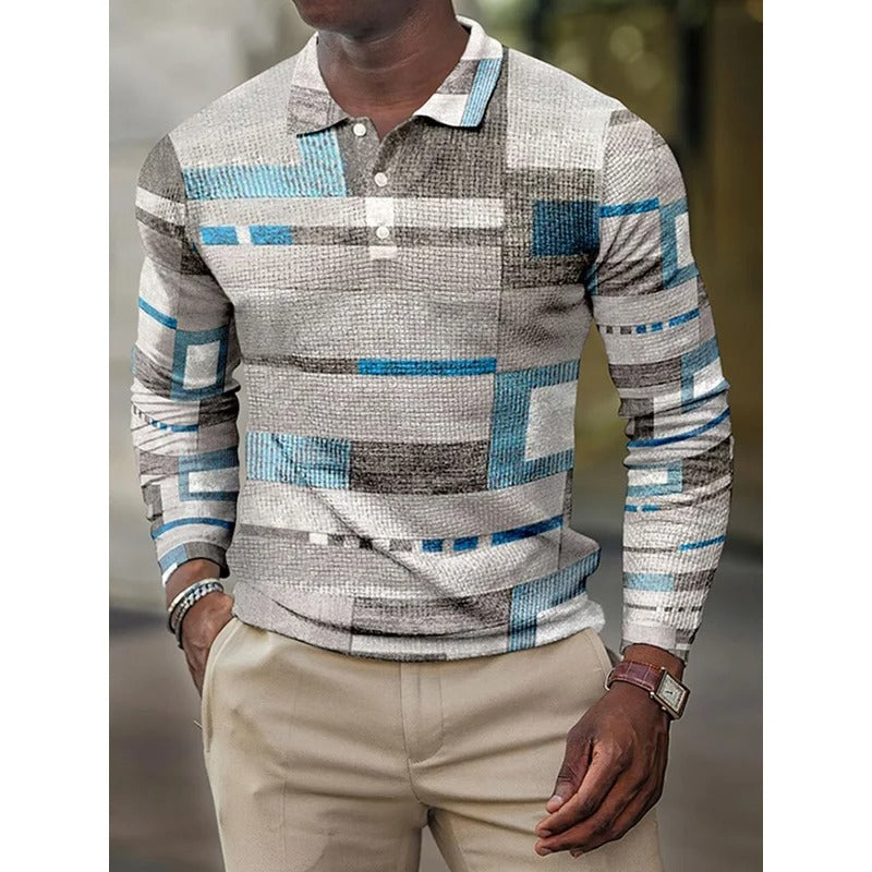 Kjell - Langarm-Polo-Shirt für Herren