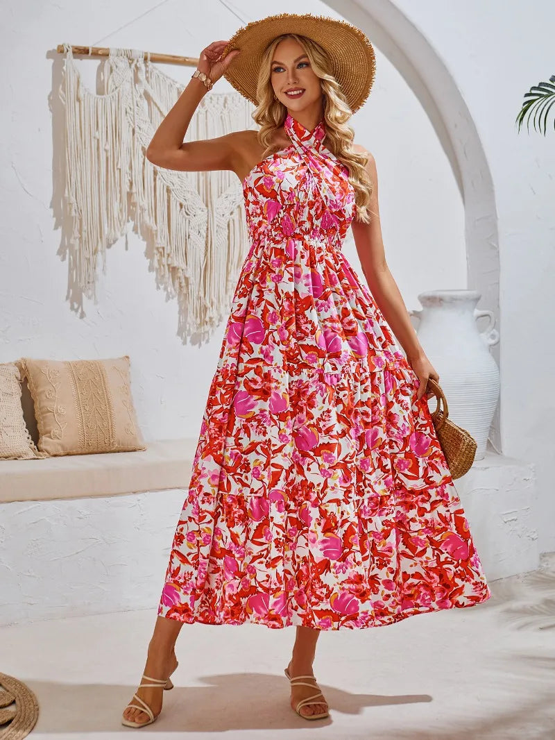 Lillymoda | Jocelyn - Elegantes bedrucktes Maxikleid