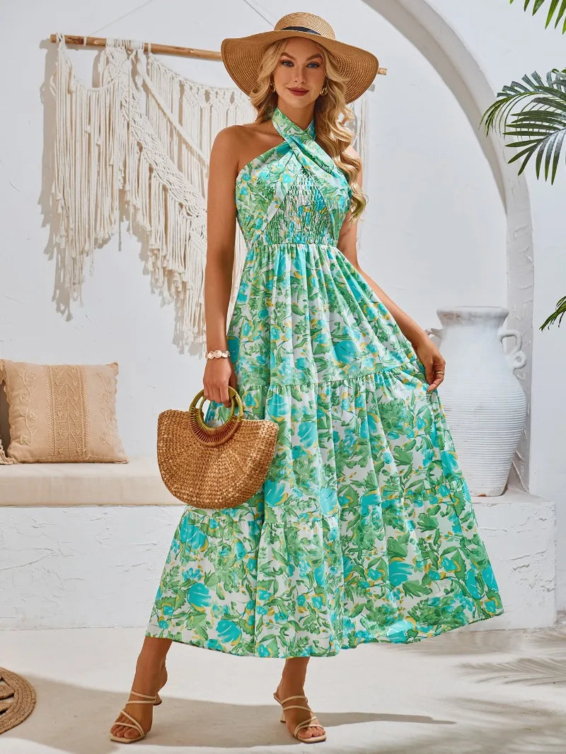 Lillymoda | Jocelyn - Elegantes bedrucktes Maxikleid