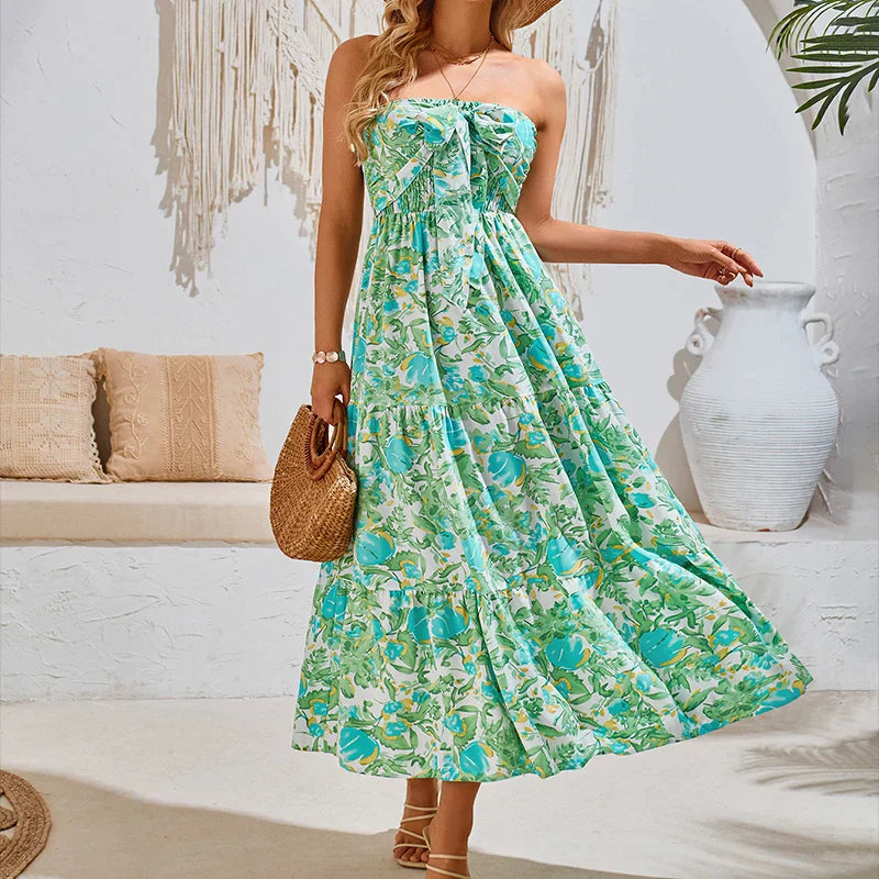 Lillymoda | Jocelyn - Elegantes bedrucktes Maxikleid