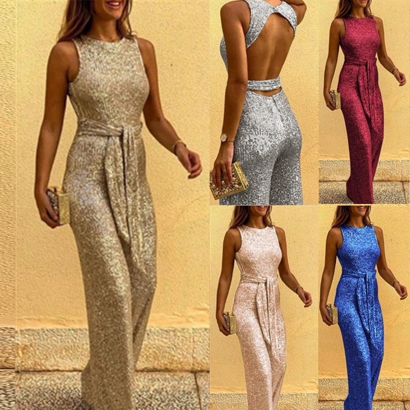 Xylah - Eleganter Glitzer-Jumpsuit