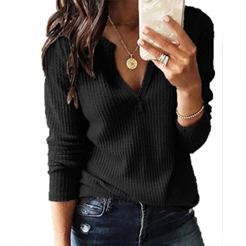 Lillymoda | Nava - Lässiges V-Ausschnitt Streetwear-Top