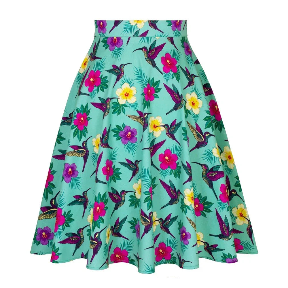 Rylee - Retro Vintage Rock mit Blumen- und Vogelprint