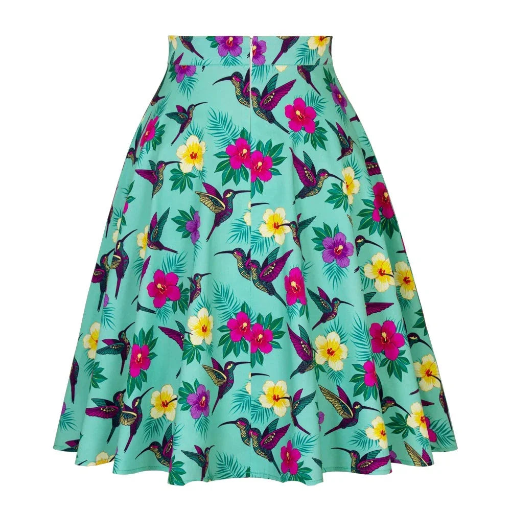 Rylee - Retro Vintage Rock mit Blumen- und Vogelprint