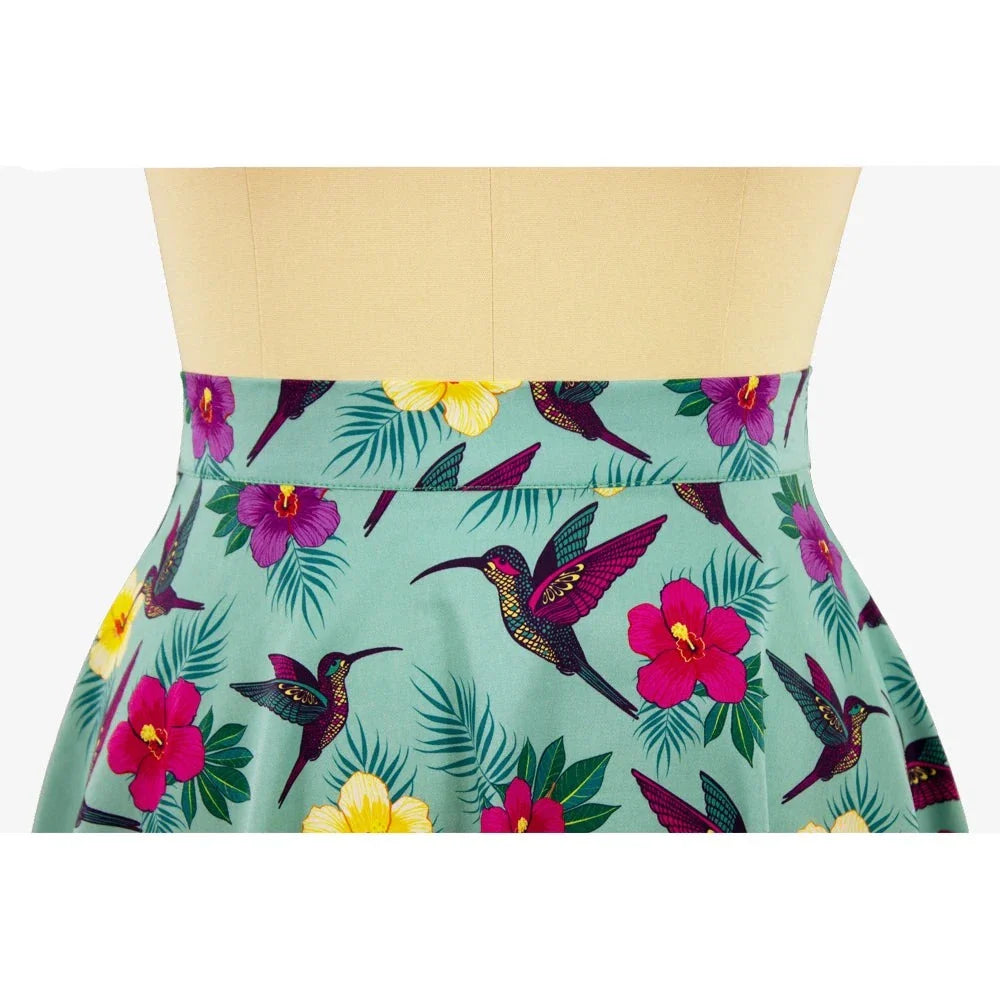 Rylee - Retro Vintage Rock mit Blumen- und Vogelprint