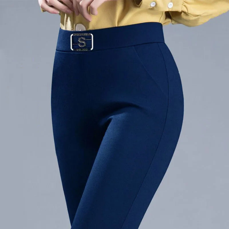 Braylie - Bleistifthose mit elastischen Rauten mit hoher Taille