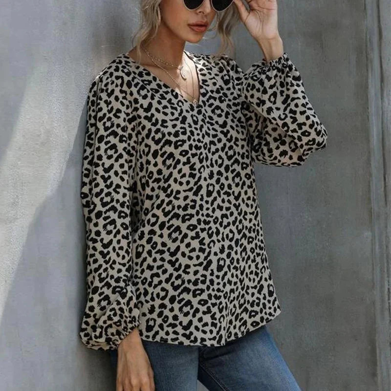 Lillymoda | Coleen - Lässige Vintage Leoparden Bluse