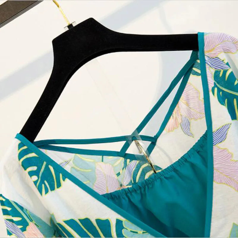 Xaniya - Strandurlaub Damen Playsuit in Übergröße