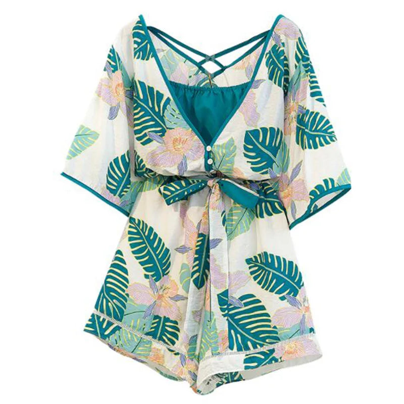 Xaniya - Strandurlaub Damen Playsuit in Übergröße