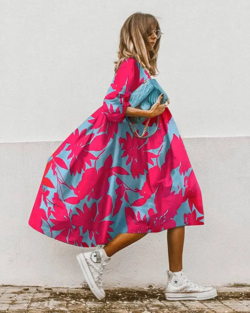 Lillymoda | Jordyn - Bedrucktes lockeres Sommerkleid