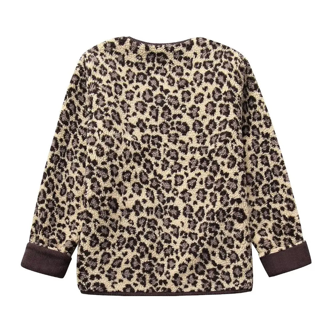Lillymoda | Claire - Lässiger Leoparden-Plüschmantel