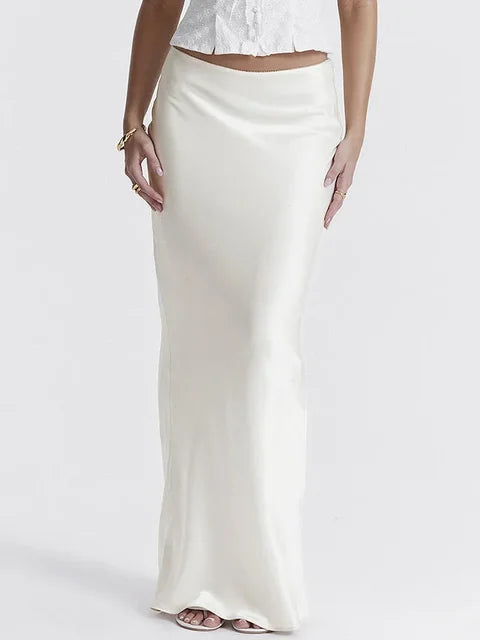 Lillymoda | Emilie - eleganter Satin-Maxirock