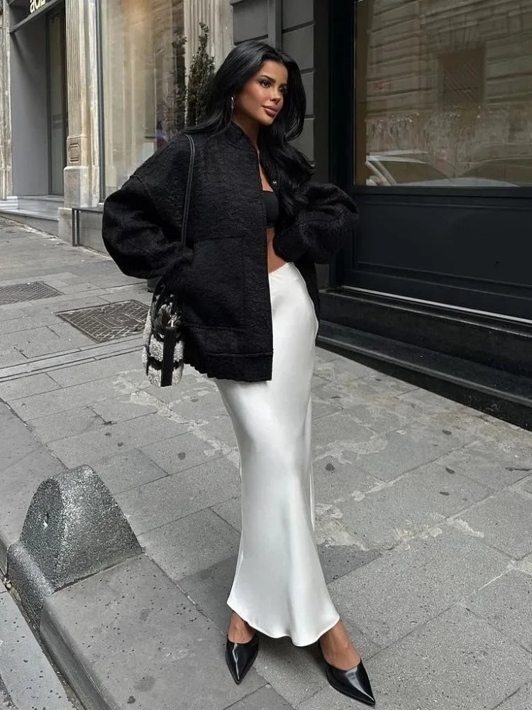 Lillymoda | Emilie - eleganter Satin-Maxirock
