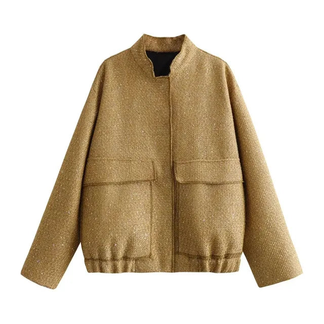 Lillymoda | Emery - Stylische Paillettenjacke mit O-Ausschnitt