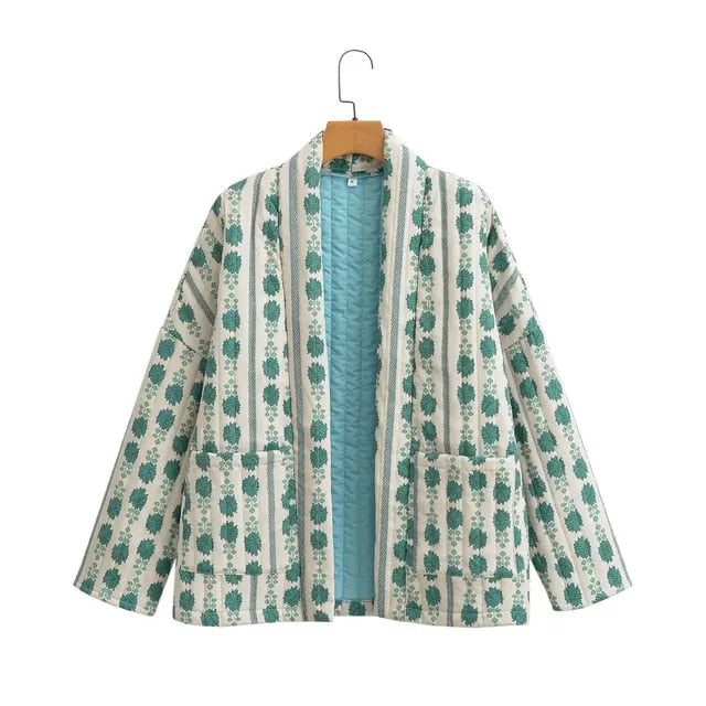 Lillymoda | Gabriella - Vintage bedruckte Strickjacke