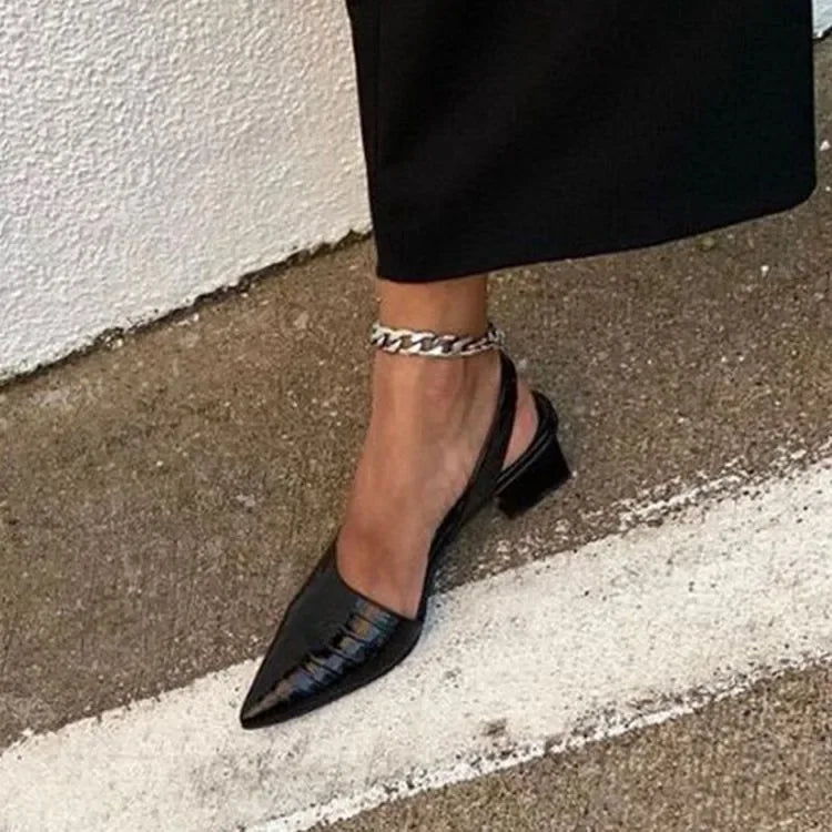 Marguerite - Orthopädische Kroko-Pumps für Damen