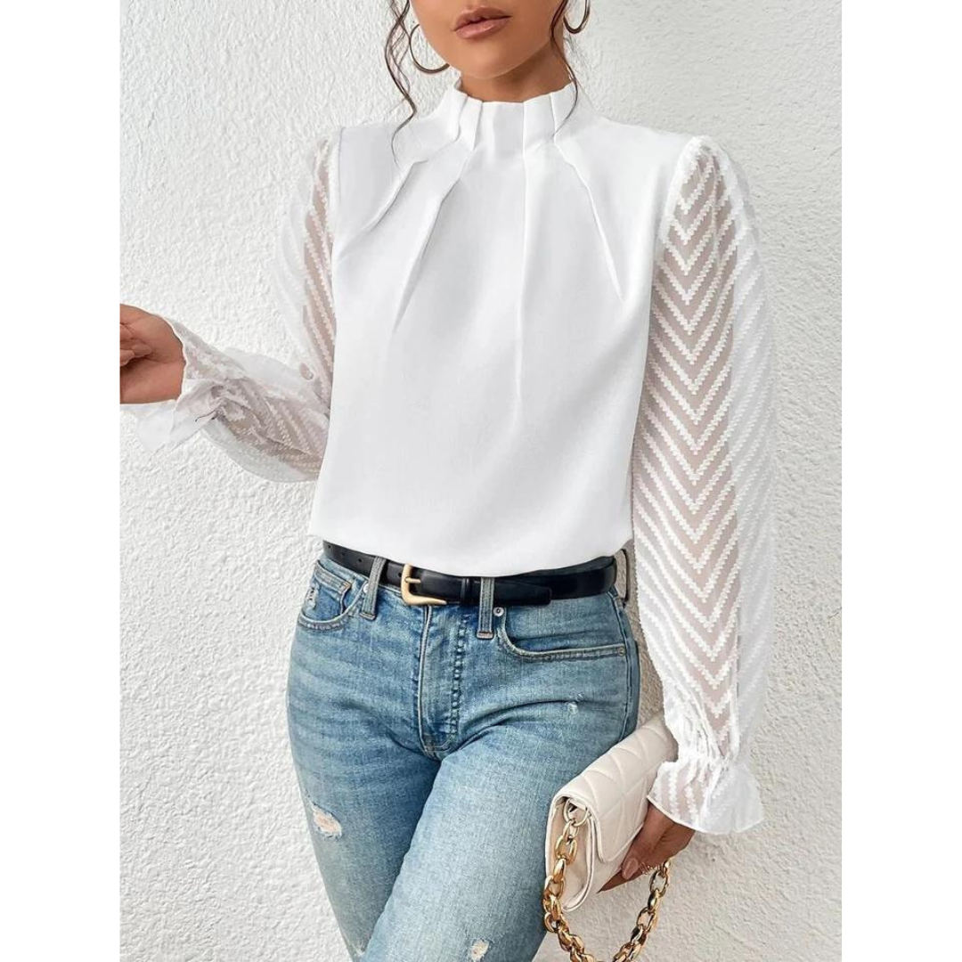 Karatot | Damen Rollkragen Elegantes Bluse | Langarm