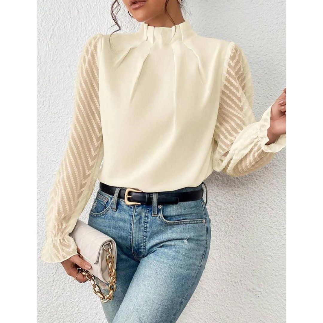 Karatot | Damen Rollkragen Elegantes Bluse | Langarm