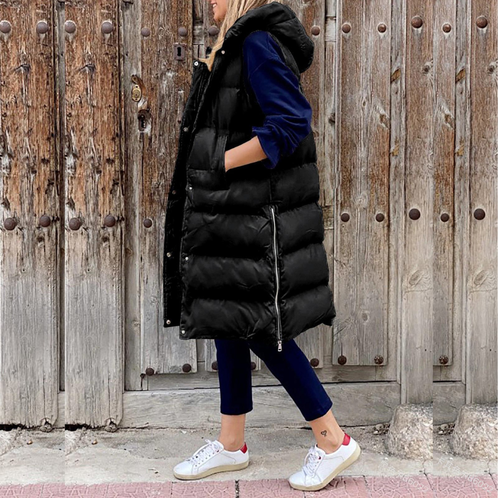 Lillymoda | Emelia - Lange ärmellose Jacke mit Kapuze